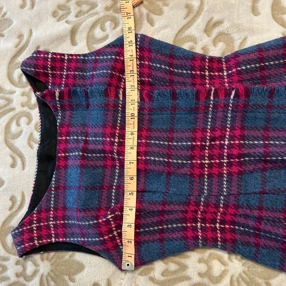 Vintage 60’s plaid wool sleeveless dress, small - Picture 11 of 13